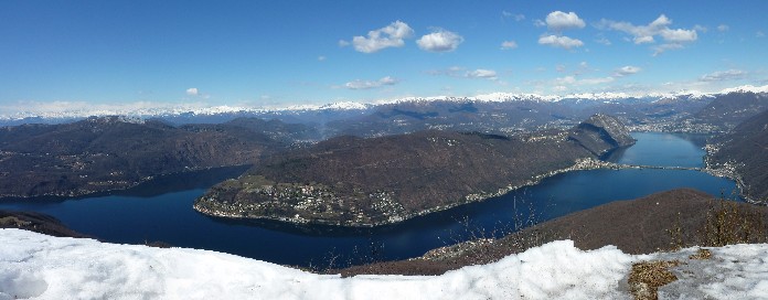 Panorama vom Monte San Giorgio auf Lago di Lugano